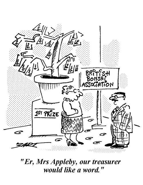 "Er, Mrs Appleby, our treasurer woudl like a word."