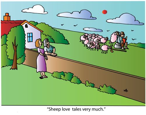 'Sheep love tales very much.'
