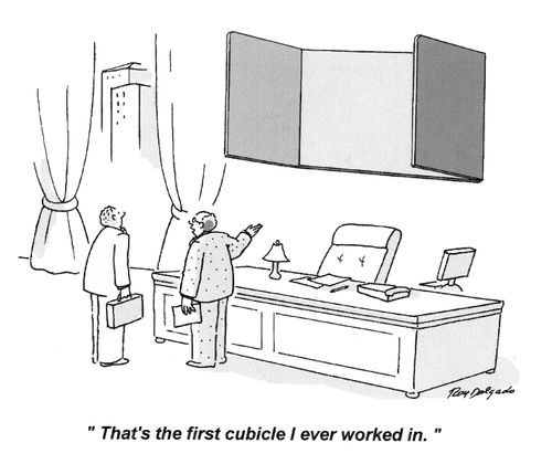 'That's the first cubicle I ever worked in.'