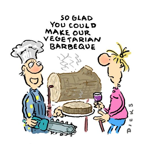 'So glad you could make our vegetarian BBQ.'