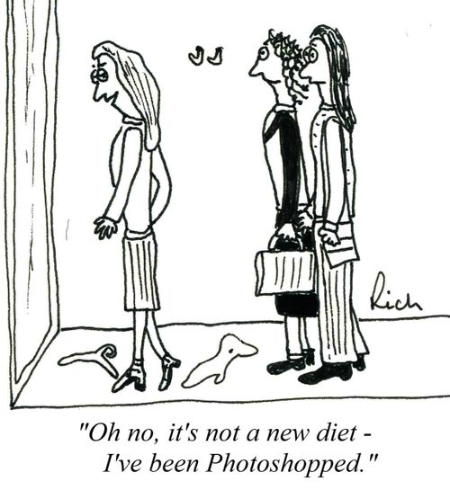 'Oh no, it's not a new diet - I've been Photoshopped.'