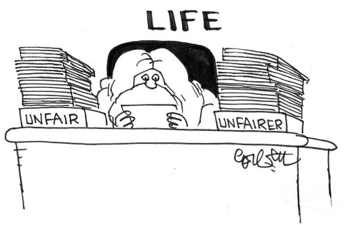 LIFE desk boxes: 'unfair' and 'unfairer'.