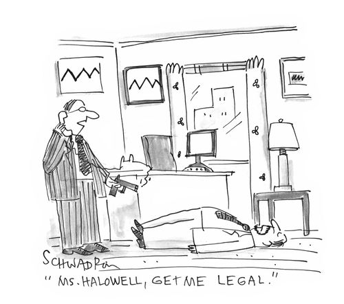 'Ms. Halowell, get me legal.'