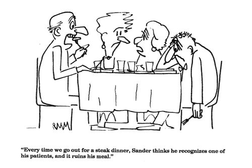 'Every time we go out for a steak dinner, Sander thinks he recongnizes...