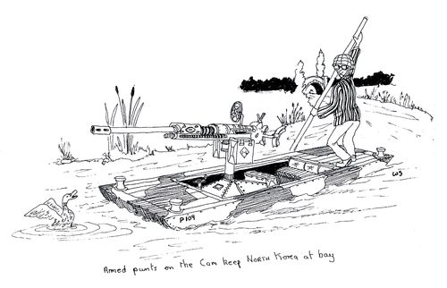 Armed punts on the Cam keep North Korea at bay.