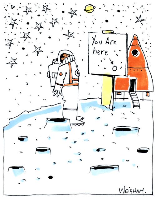 You Are Here Sign on the Moon.