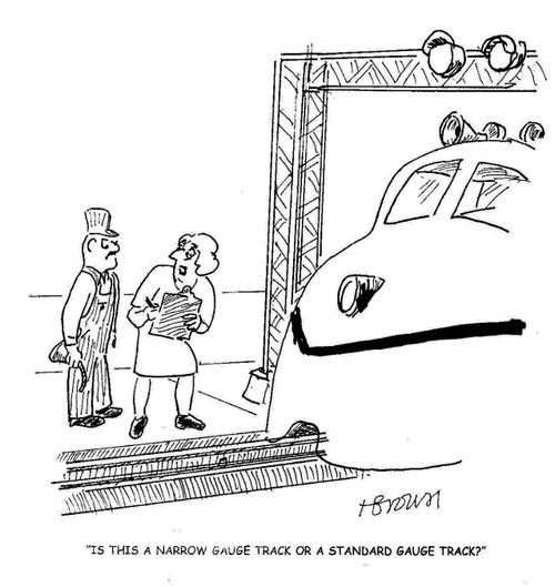 'Is this the narrow gauge track or a standard gauge track?'
