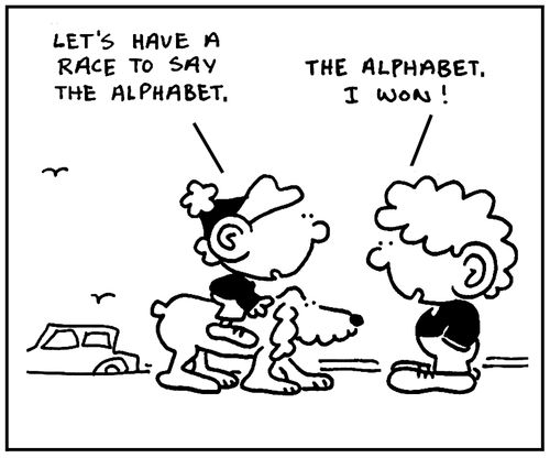 'Let's have a race to say the alphabet.'
