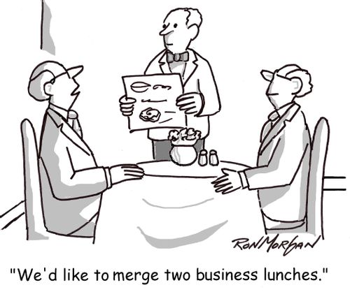 'We'd like to merge two business lunches.'