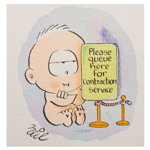 Please queue here for contraction service.