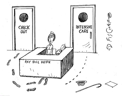 Medical bills send a patient back into intensive care.