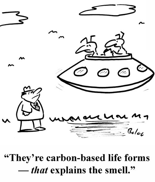 'They're carbon-based life forms — that explains the smell.'