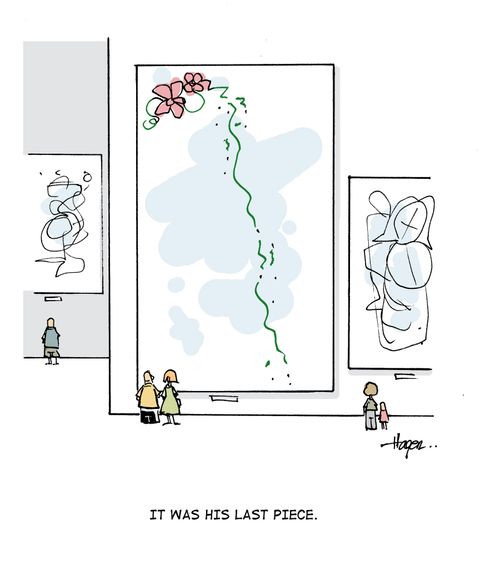 It was his last piece.