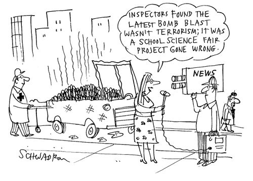'Inspectors found the latest bomb blast wasn't terrorism; it was a school science fair project gone wrong.' 