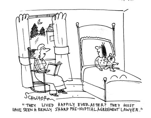 'They lived happily ever after? They ust have seen a really sharp pre-nuptial agreement lawyer.'