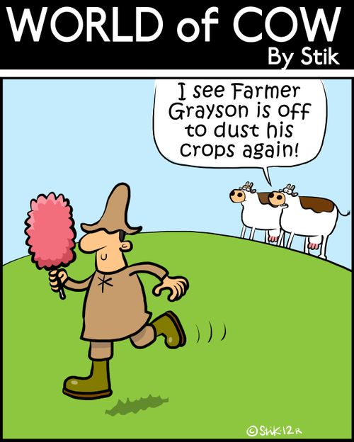 'I see Farmer Grayson is off to dust the crops again!'