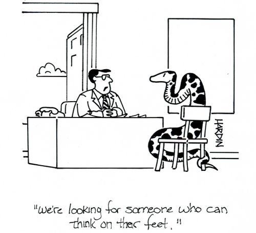 'We're looking for someone who can think on their feet.'