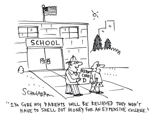 'I'm sure my parents will be relieved they won't have to shell out money for an expensive college.'