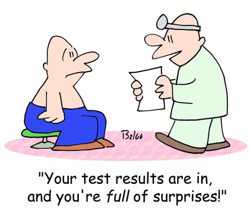 'Your test results are in, and you're FULL of surprises!'
