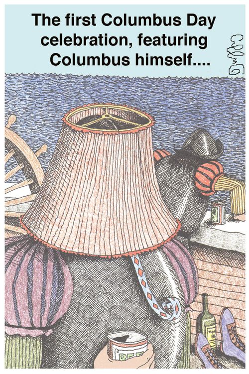 The first Columbus Day celebration, featuring Columbus himself....