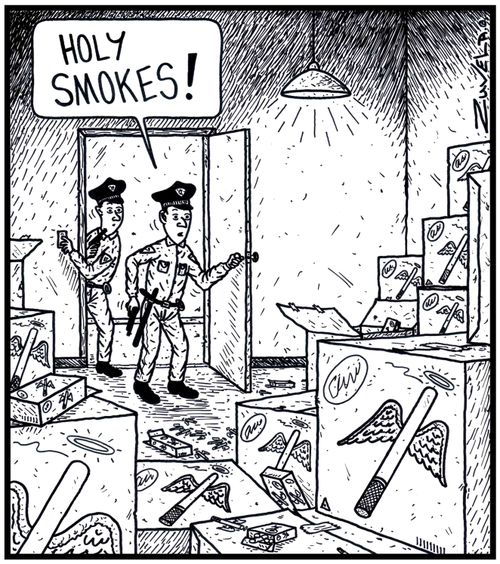 Policeman: 'Holy Smokes!'