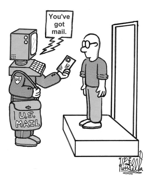 You've got mail. (computer mailman)