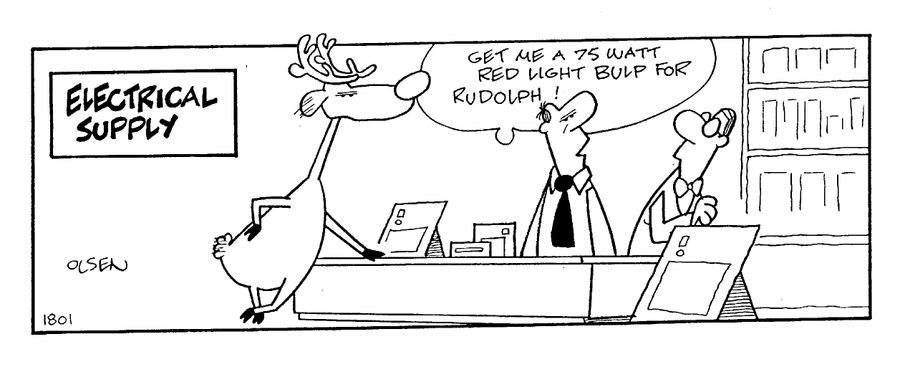 "Get me a 75 watt red light bulb for Rudolph!"