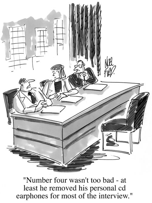 "Number four wasn't bad, at least he removed his personal CD earphones for most of the interview."