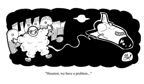 'Houston, we have a problem...' - Astronaut farting.
