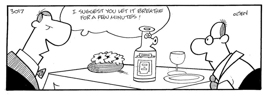 'I suggest you let it breathe for a few minutes!'