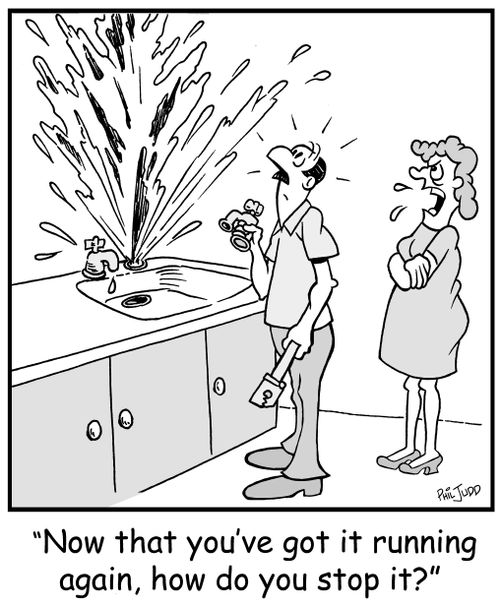 'Now that you've got it running again, how do you stop it?'