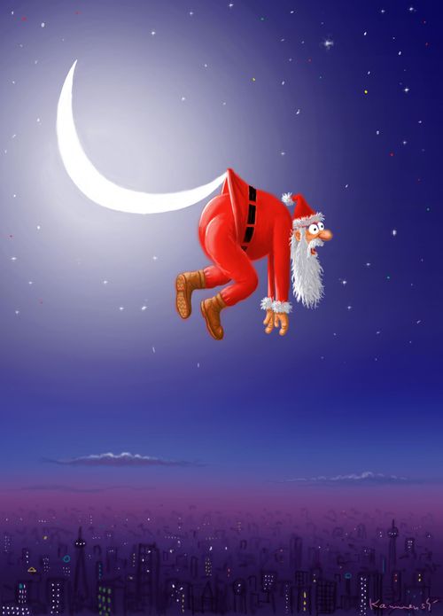 Santa Claus Caught on the Moon.