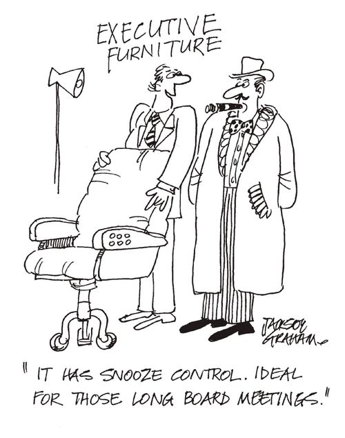 "It has snooze control. Ideal for those long board meetings."
