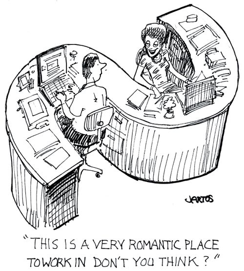 'This is a very romantic place to work in don't you think?'