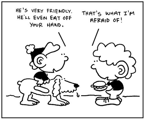 'He's very friendly. He'll even eat off your hand.'