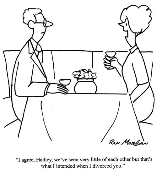 'I agree, Hadley, we've seen very little of each other but that's what I intended when I divorced you.'