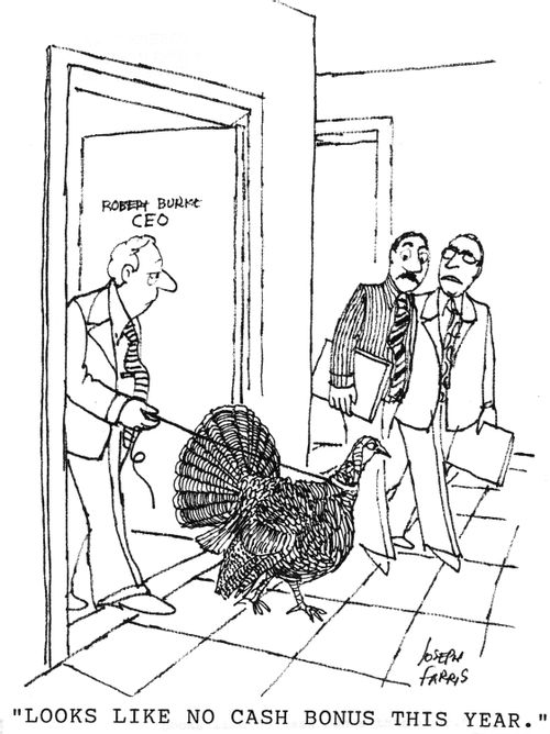'Looks like no cash bonus this year.'