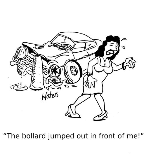 'The bollard jumped out in front of me!'