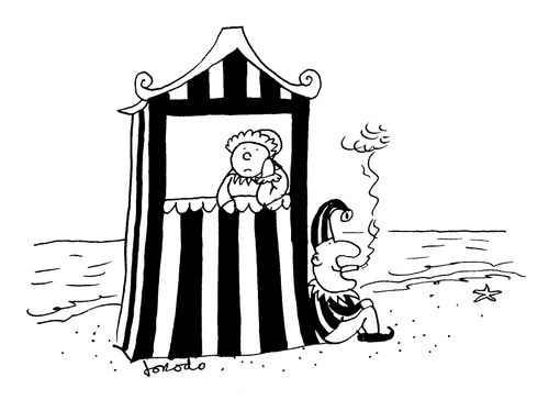 Punch has a smoking break.