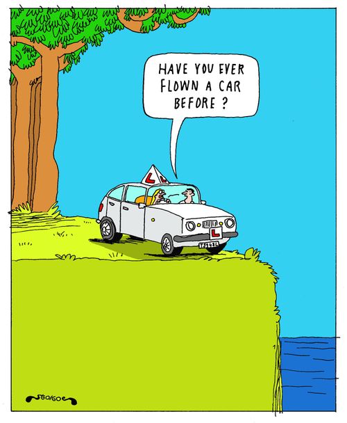 'Have you ever flown a car before?'