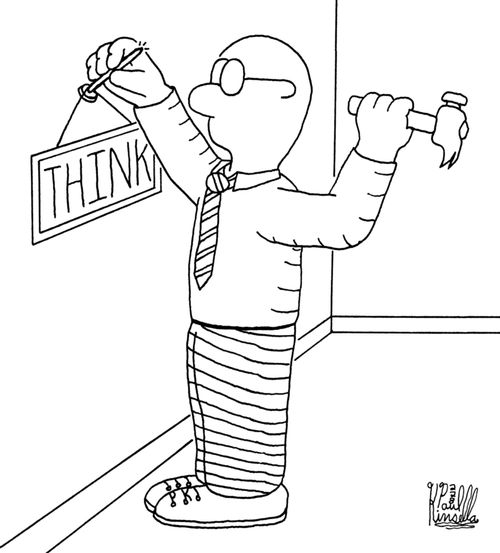 'Think' Sign (nail facing wrong way)