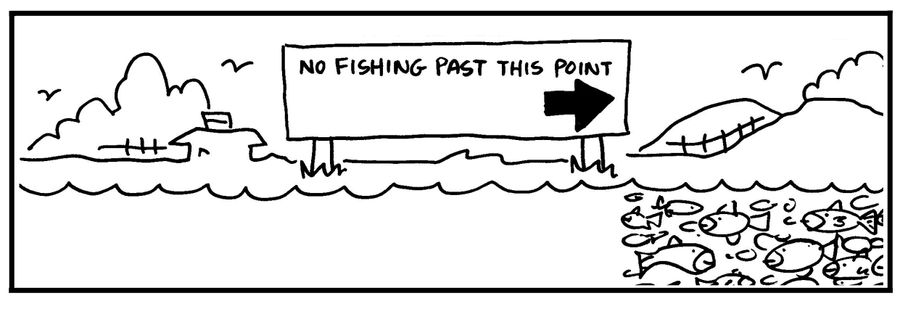 'No fishing beyond this point.'