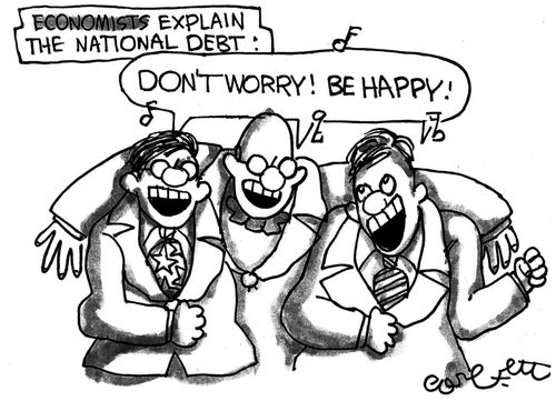 Economists explain the National Debt: 'Don't Worry! Be Happy!'