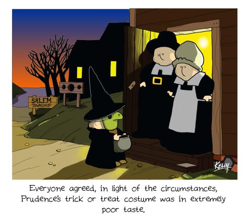 Everyone agreed, Prudence's trick or treat costume was in extremely poor taste.