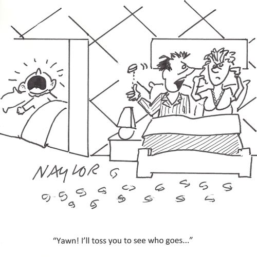 'Yawn! I'll toss you to see who goes...'