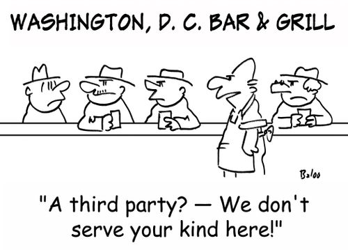 'A third party? -- We don't serve your kind here!'