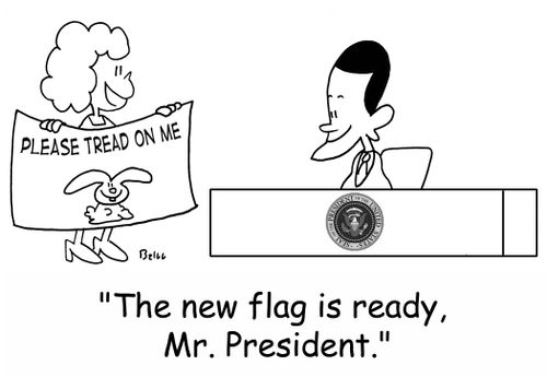 'The new flag is ready, Mr. President.'