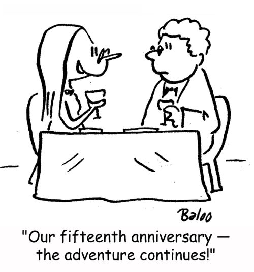 'Our fifteenth anniversary -- the adventure continues!'