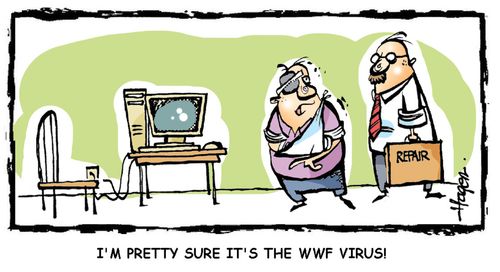 'I'm pretty sure it's the WWF virus!'