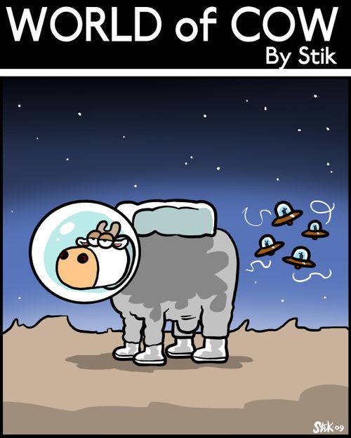 Space Cow with Space Flies.